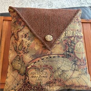 Geographic Map Design Accent Pillow